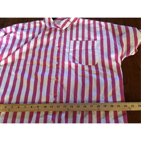 "A New Day" Pink/White Candy Striped Shirt/Dress SZ M - Picture 10 of 12